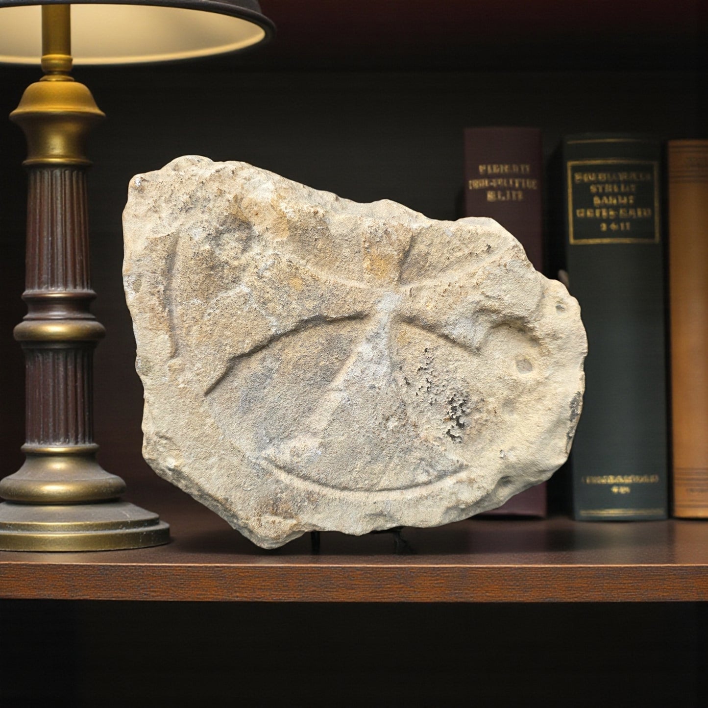 Rare 12th-14th Century Medieval Antique Consecration Stone Fragment – Radial Cross Design