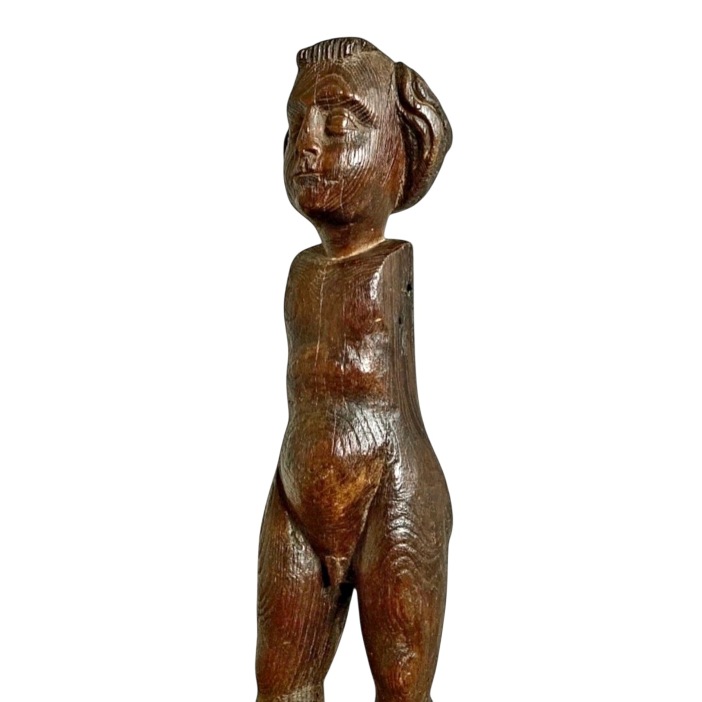 Rare Late 17th-century English Antique Carved Oak Child's Doll, Circa 1680