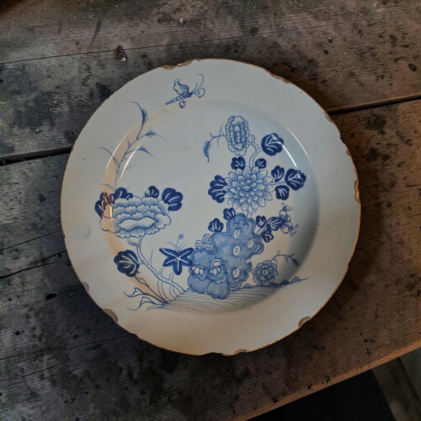 Early 18th-Century English Antique Delftware Plate, Attributed to Philip Christian of Liverpool, circa 1720