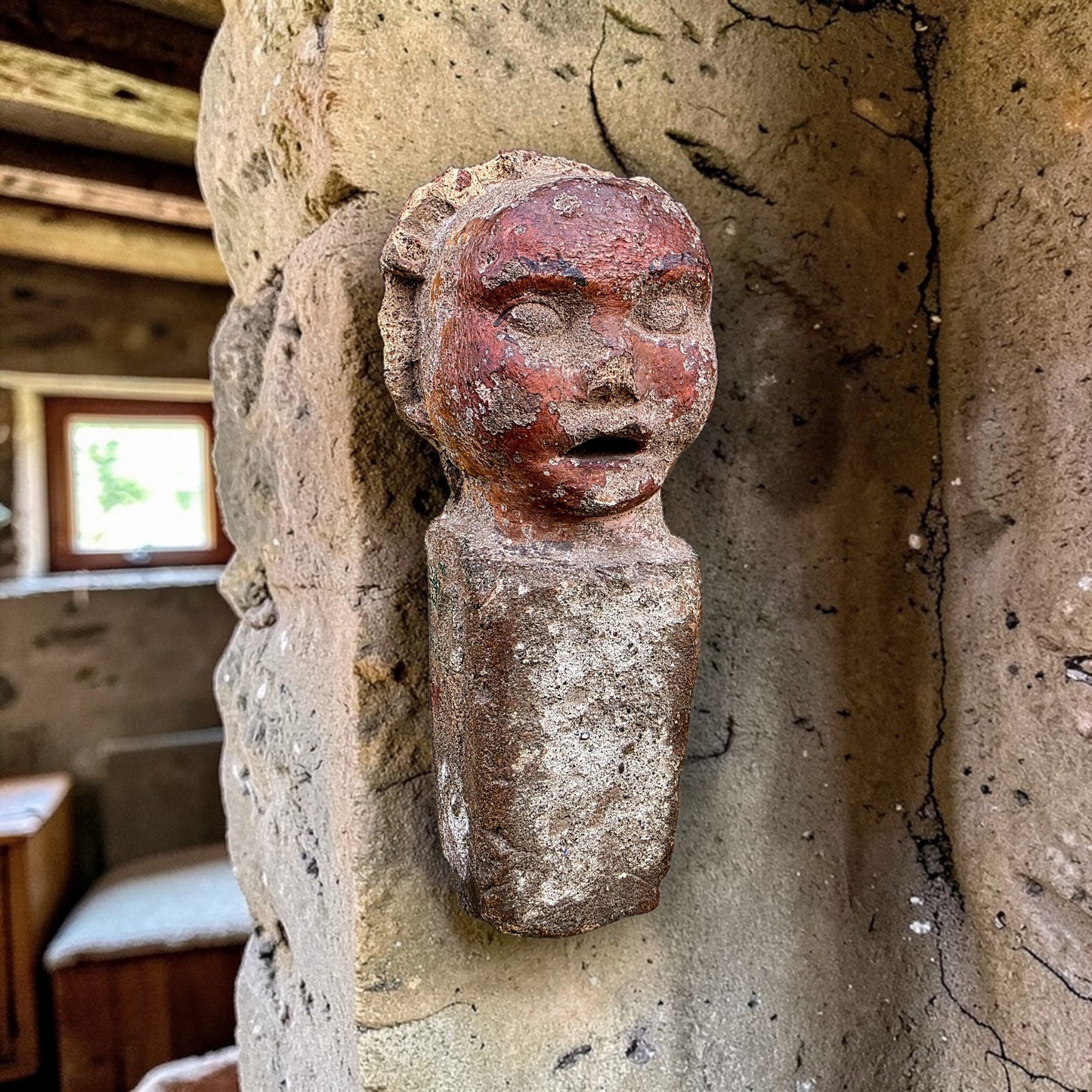 Rare 15th-Century English Medieval Antique Ridge Tile Finial, Attributed to Norfolk or Suffolk, England