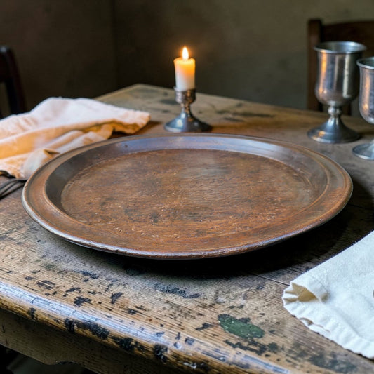Large 18th-Century Antique Treen Plate / Serving Platter