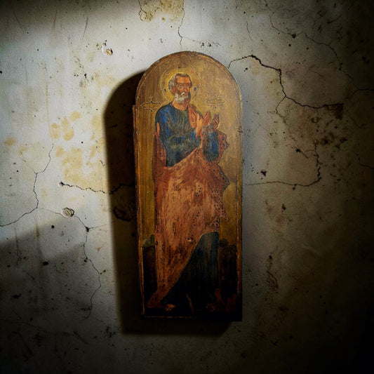 Large 18th‑Century Antique Painted Icon of Saint Peter, The First Apostle, Eastern Orthodox, circa 1750–1800