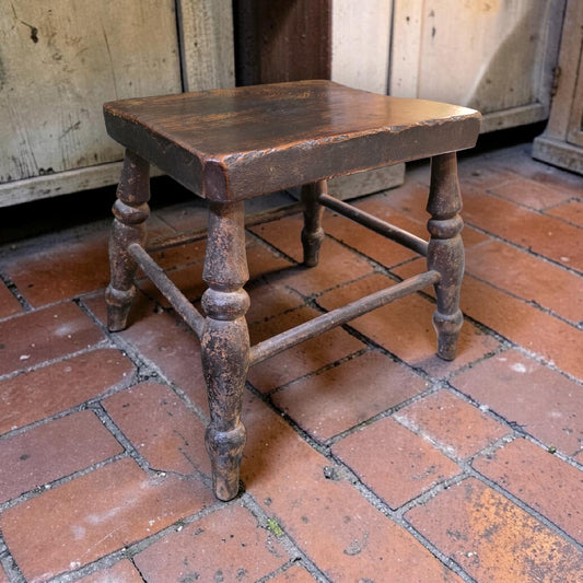 Mid 19th-Century English Antque Elm & Ash Stool
