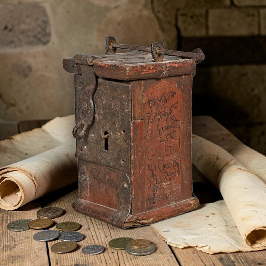 16th-Century Antique Alms Box with Period Graffiti and Provenance — circa 1550–1600