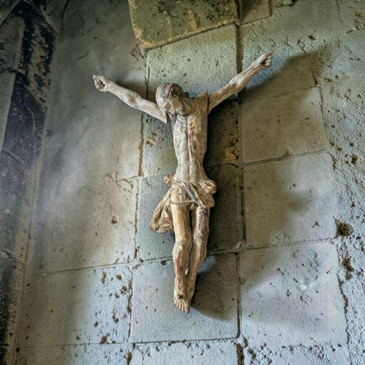 Large 18th Century Italian Antique Carved & Polychrome Corpus Christi, Northern Italy, Veneto or Friuli, circa 1750