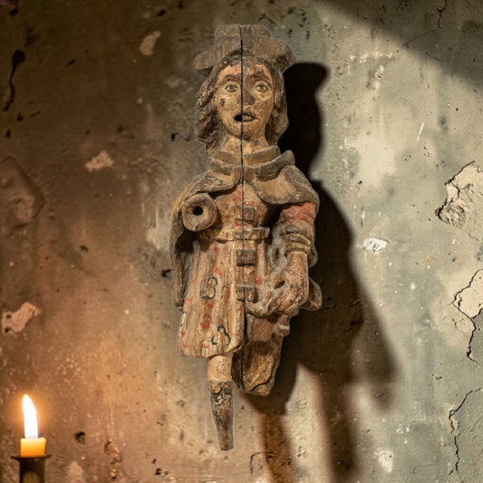 An Antique Carved Oak and Polychrome Figure of Saint Roche, Franco-Spanish, Circa 1600