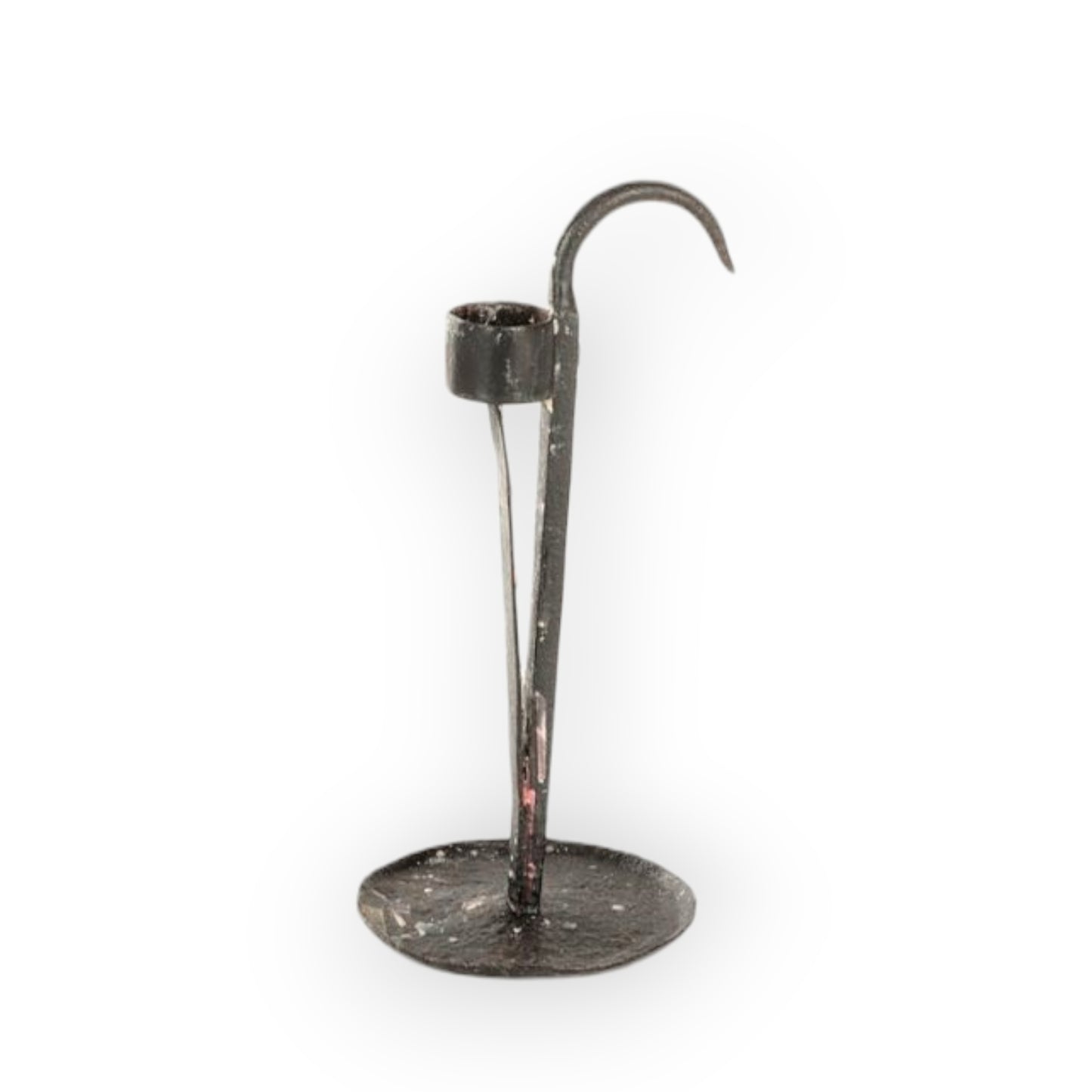 Late 18th-Century Primitive Antique Iron Splint Holder Lighting Device / Peerman