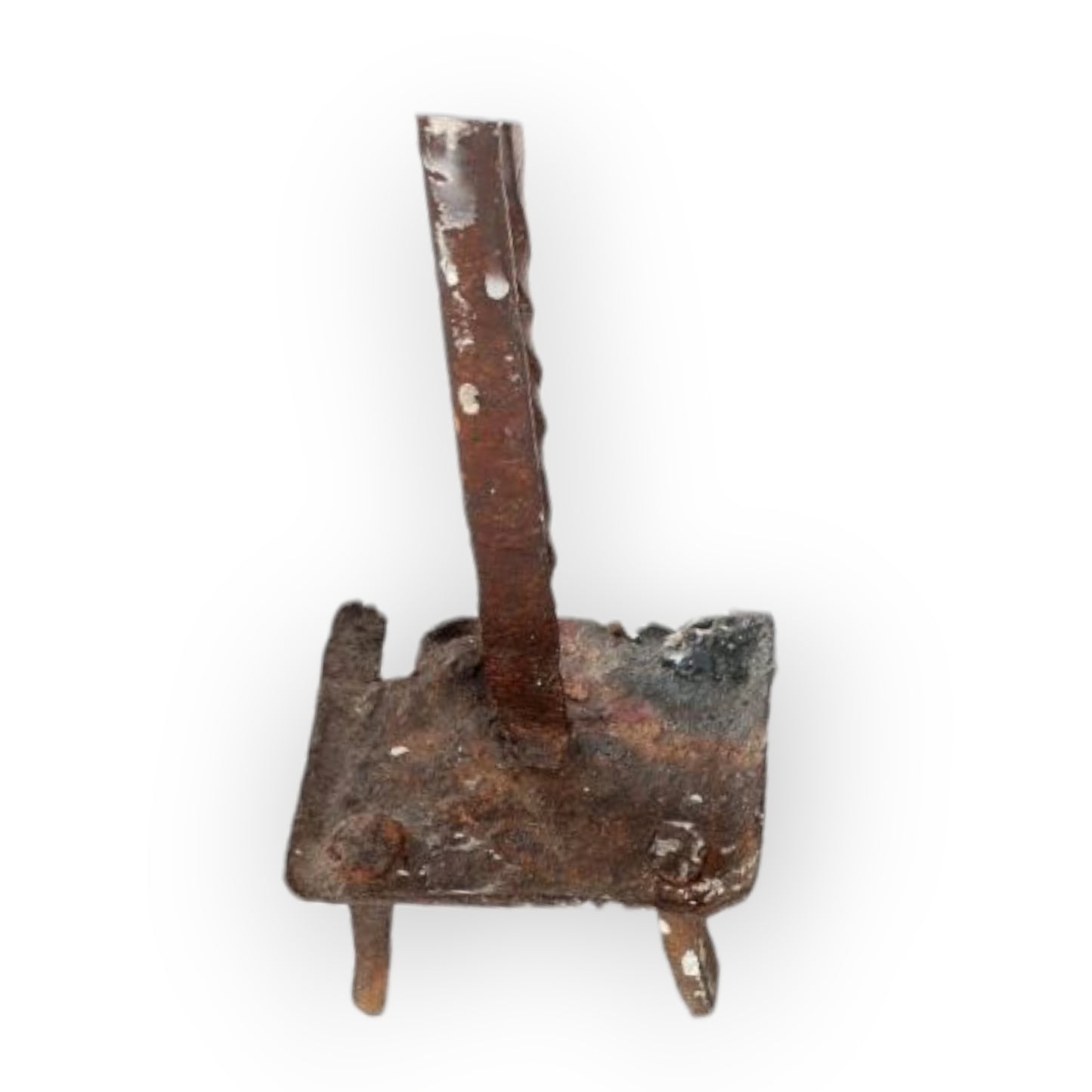 Late 18th-Century Primitive English Antique Iron Splint Holder Lighting Device / Peerman In "Barn Found" Condition