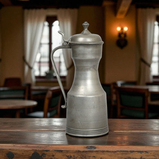 Late 18th-Century Scottish Antique Pewter Tappit Hen, Inscribed "Star Tavern", Bearing The Touchmark For Graham & Wardrop, circa 1790