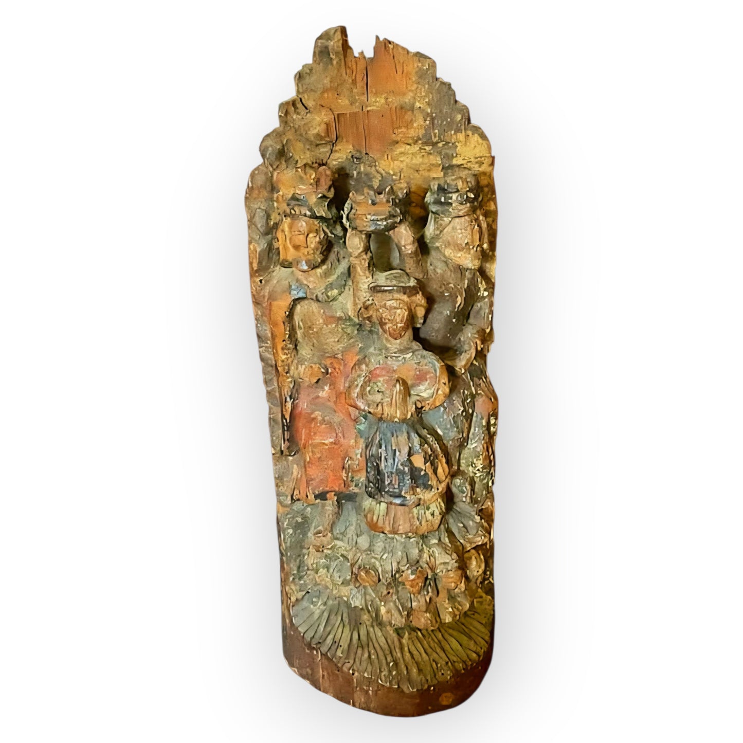 Early 16th-Century Antique Carved Wooden Panel Depicting The Crowning Of The Virgin, circa 1500