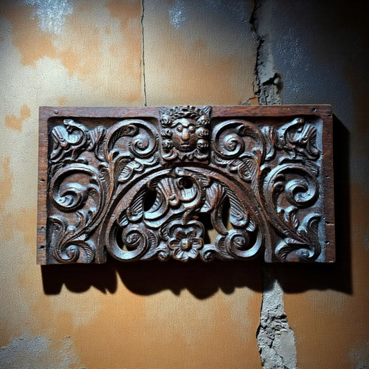 An Early 17th-Century Flemish Antique Carved Oak Panel
