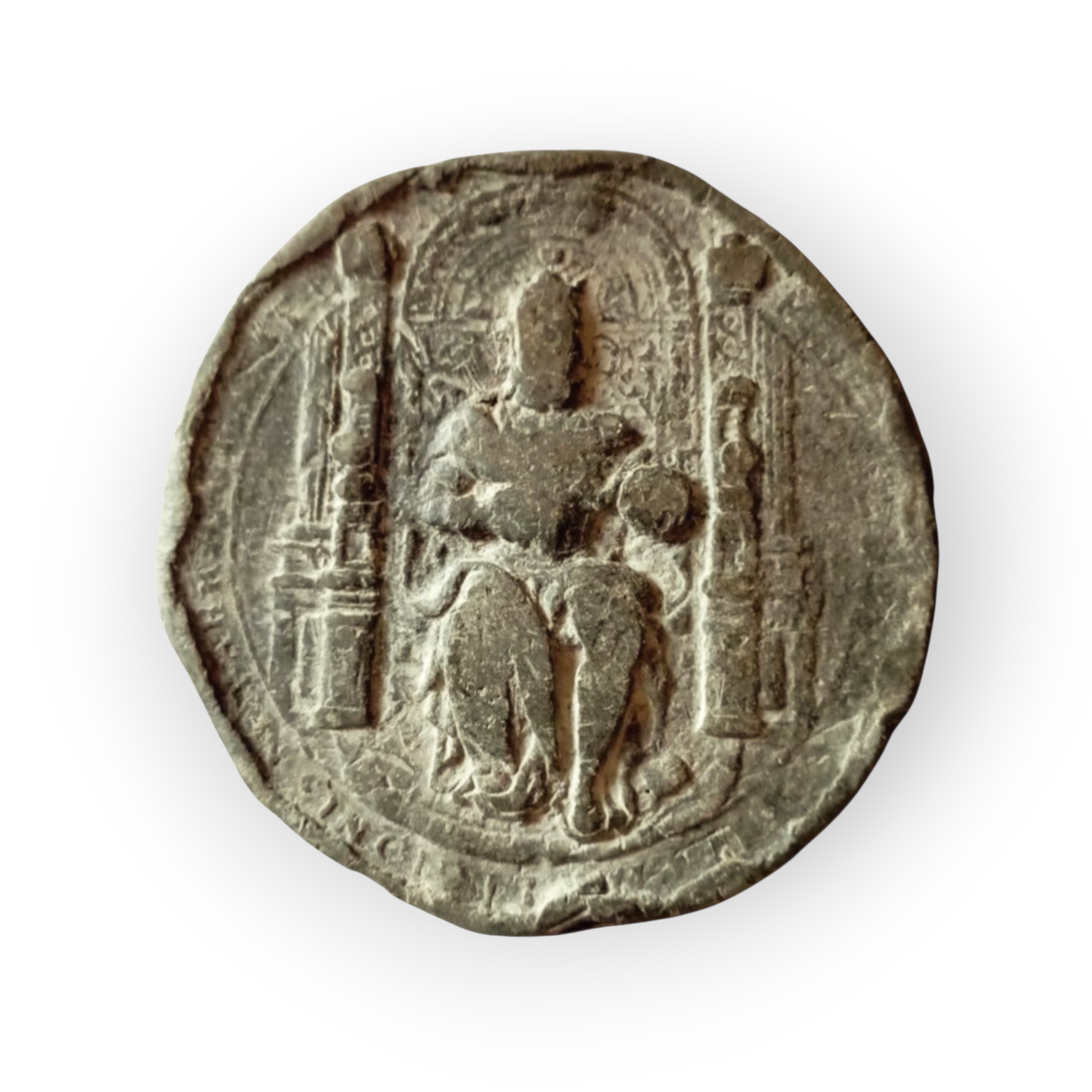 A Large 16th-Century Spanish Antique Lead Seal Of Philip II Of Spain (1556-1598)