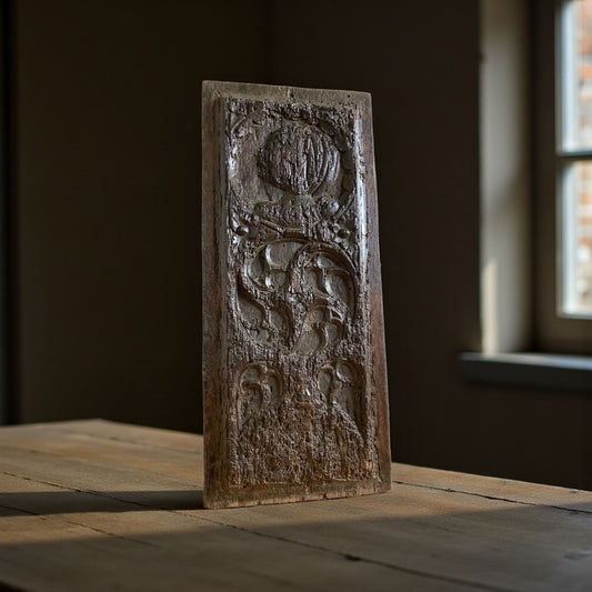 Early 16th-Century English Antique Carved Oak Romayne Portrait Panel