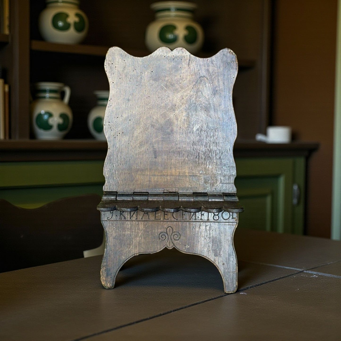 George III Period Antique Oak Book Rest - Dated 1805