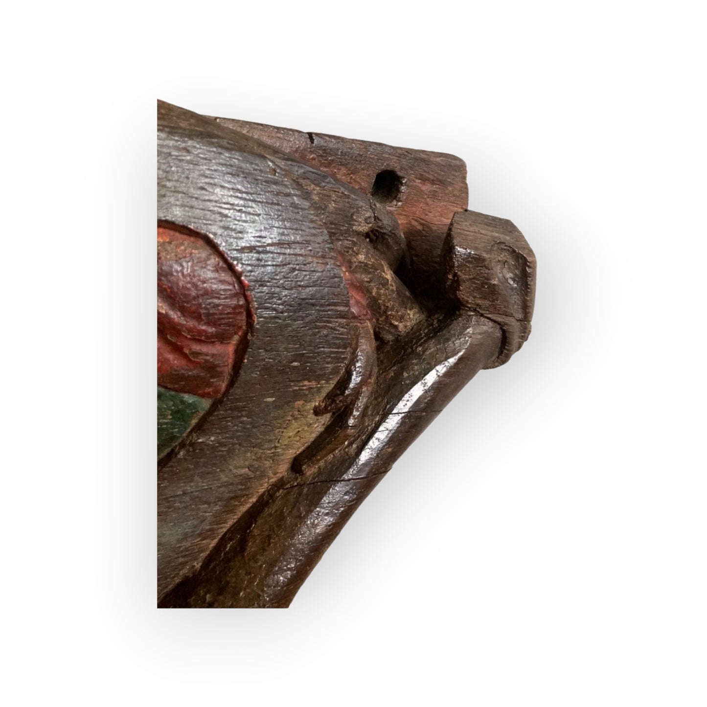 Rare Pair of 15th Century Antique Carved Oak Panels / Decorative Corner Spandrels, Saints in Original Polychrome