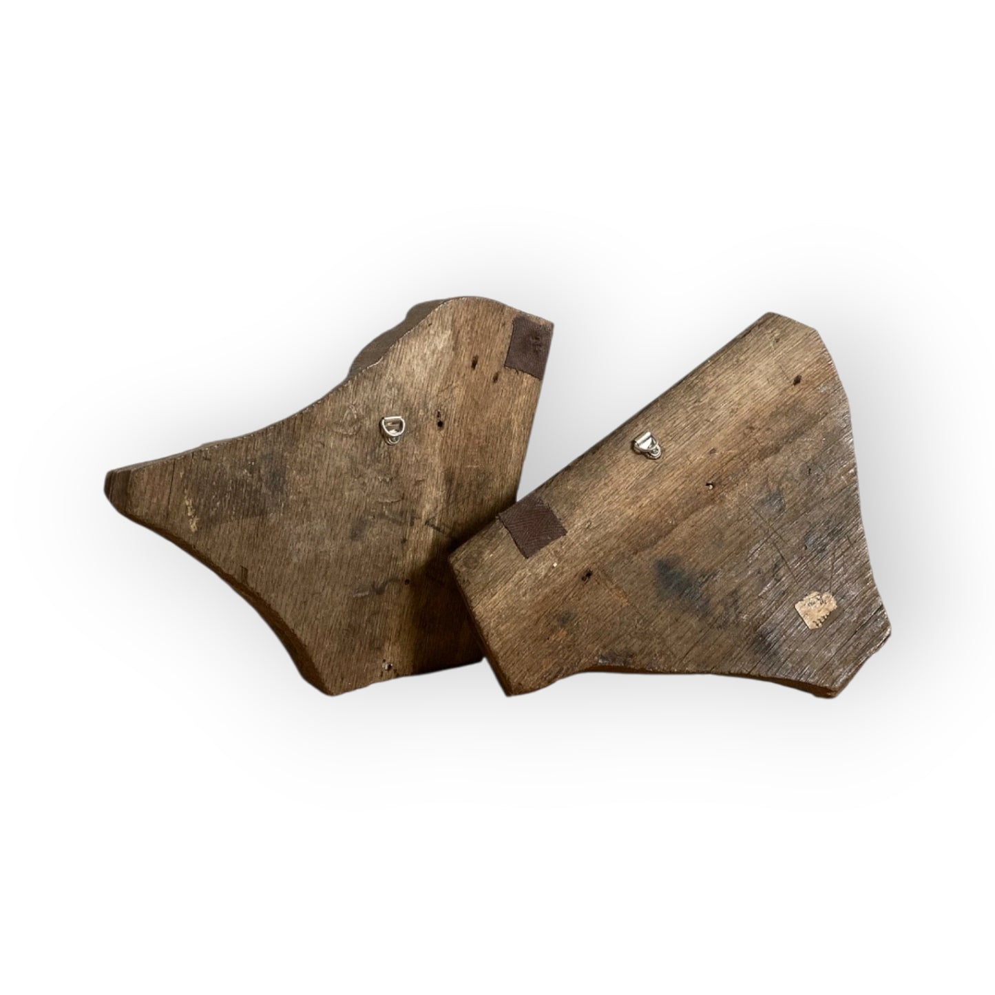 Rare Pair of 15th Century Antique Carved Oak Panels / Decorative Corner Spandrels, Saints in Original Polychrome