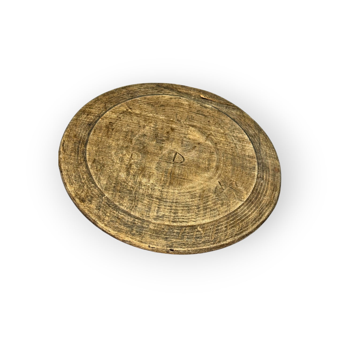 An Associated Pair of 18th-Century Antique Treen Plates