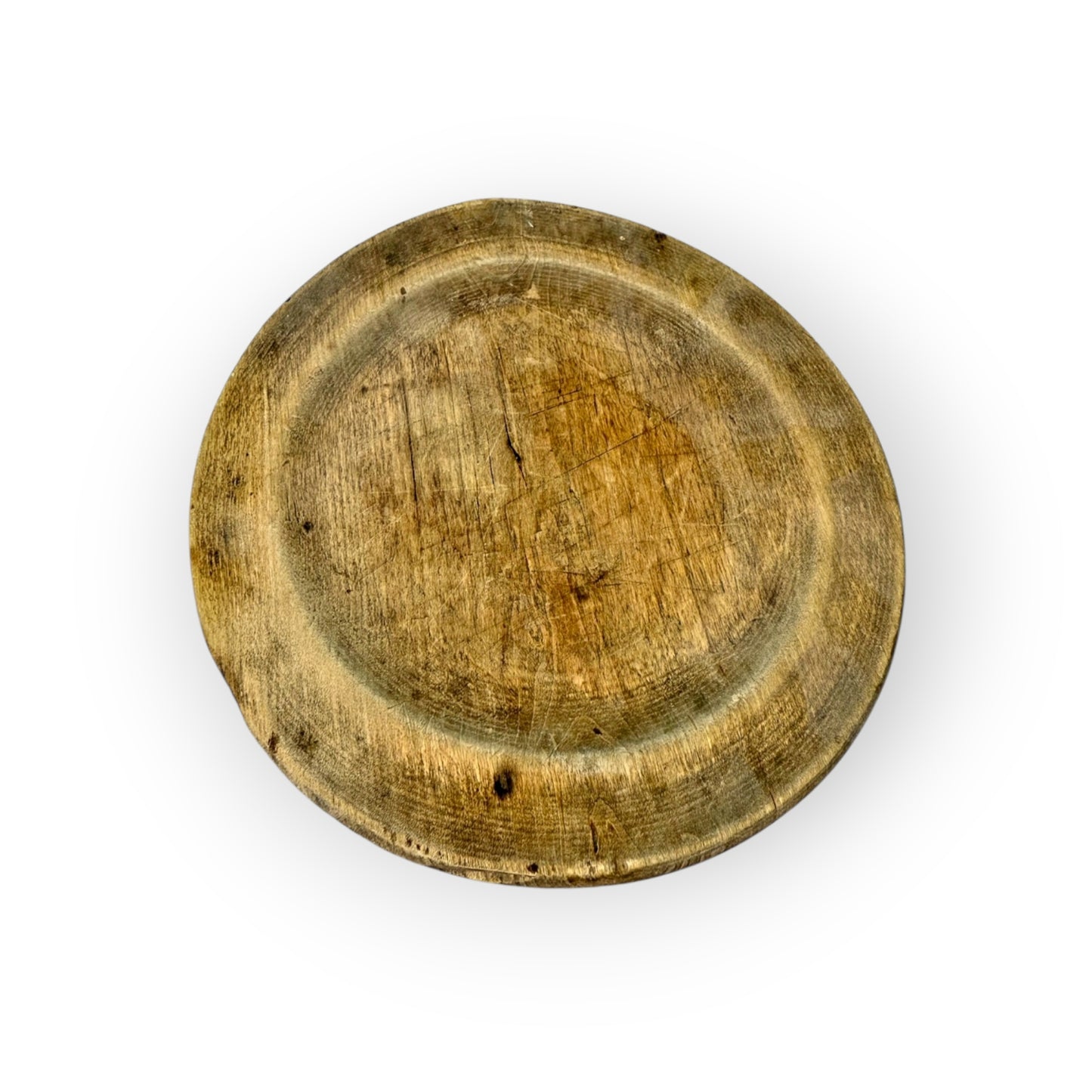 An Associated Pair of 18th-Century Antique Treen Plates