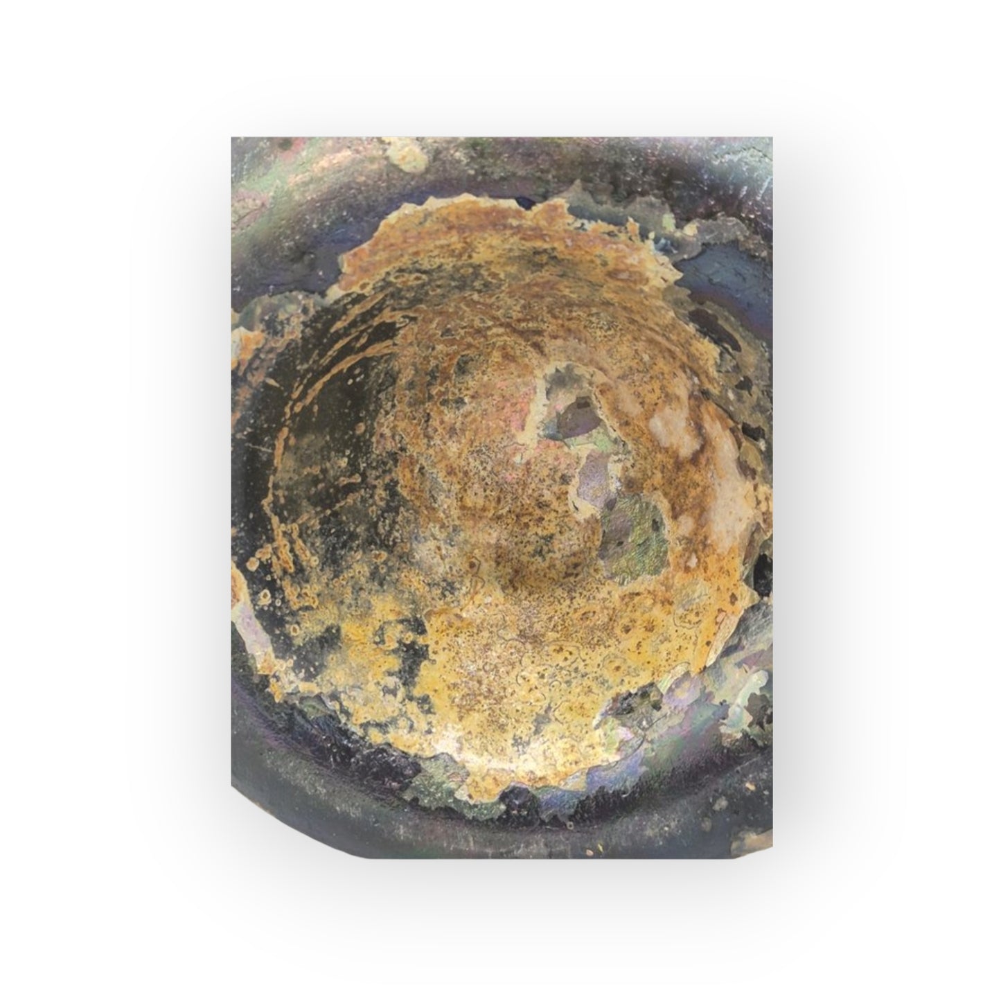 Early Antique Onion-Shaped Glass Bottle with Iridescent Patina | 17th–18th Century | Seabed Find