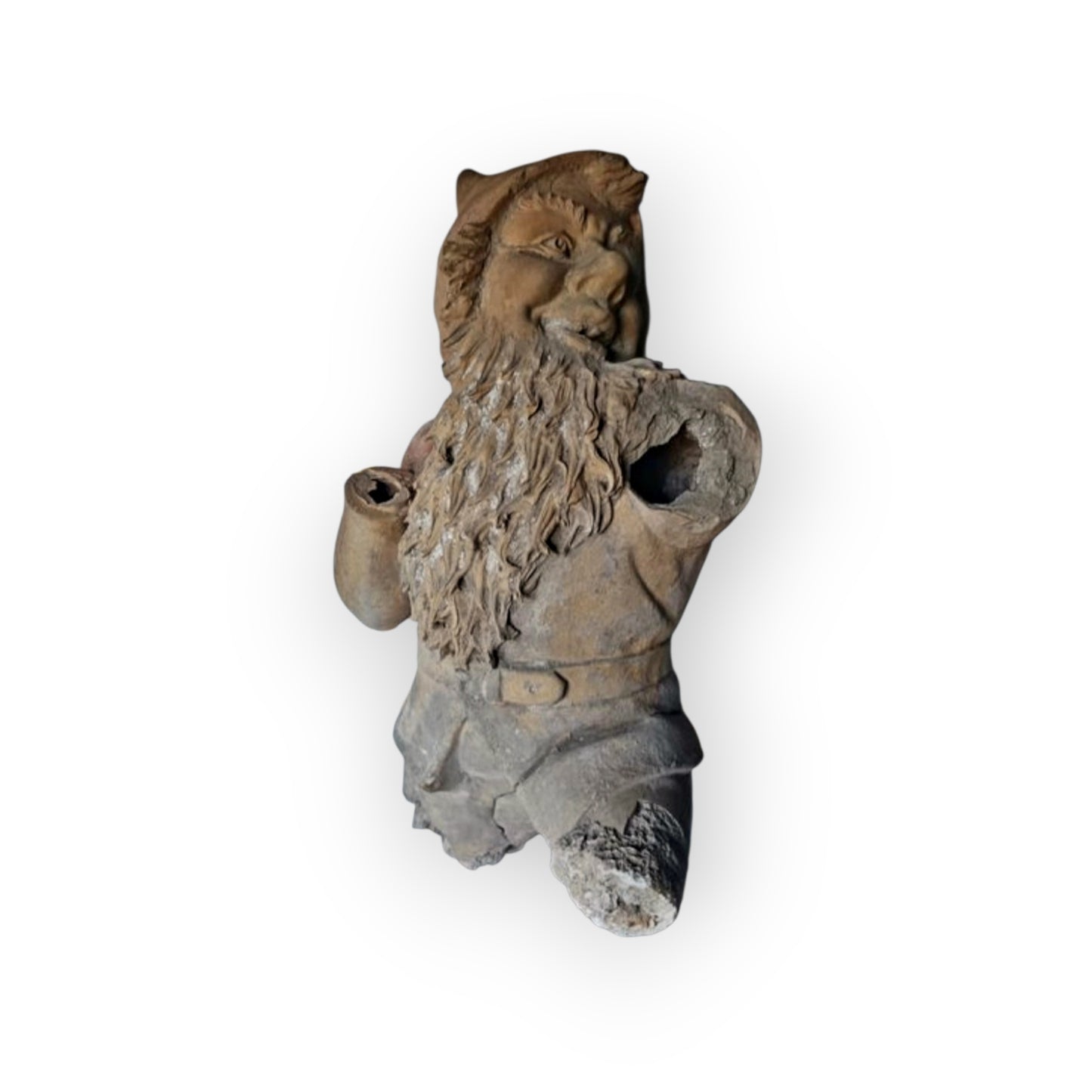 Rare, Large & Impressive 19th-Century German Antique Terracotta Garden Gnome, circa 1840