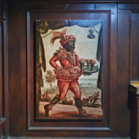 Very Large, French School, Late 17th Century Antique Painting – Figure in a Garden Landscape, Oil on Panel