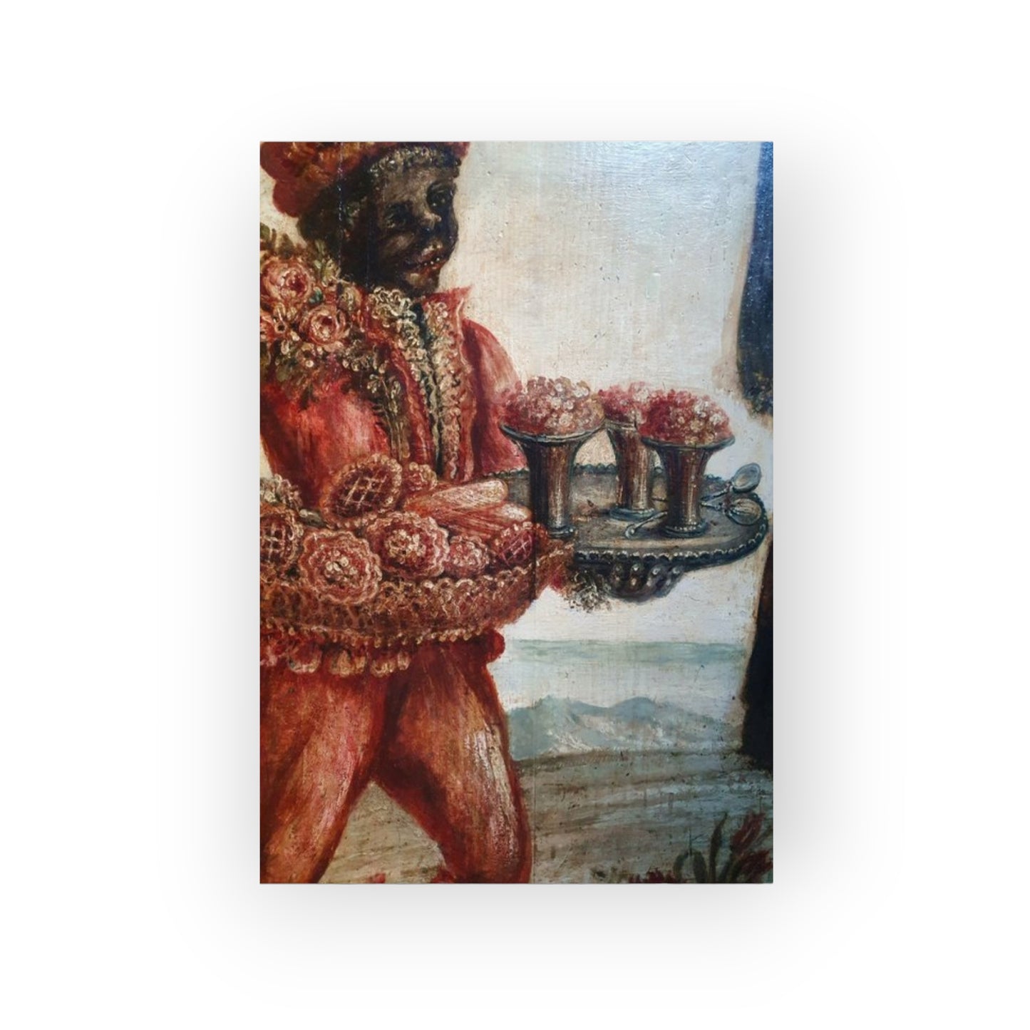 Very Large, French School, Late 17th Century Antique Painting – Figure in a Garden Landscape, Oil on Panel