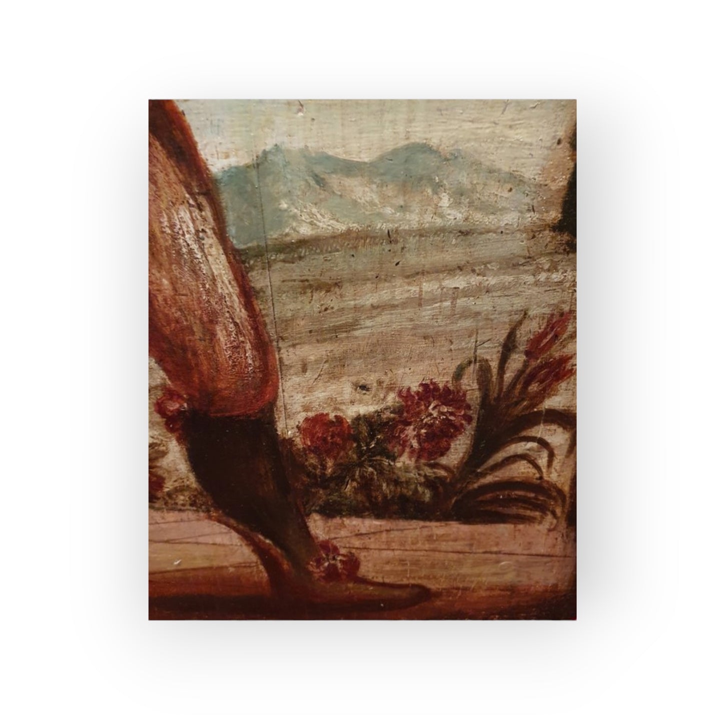 Very Large, French School, Late 17th Century Antique Painting – Figure in a Garden Landscape, Oil on Panel