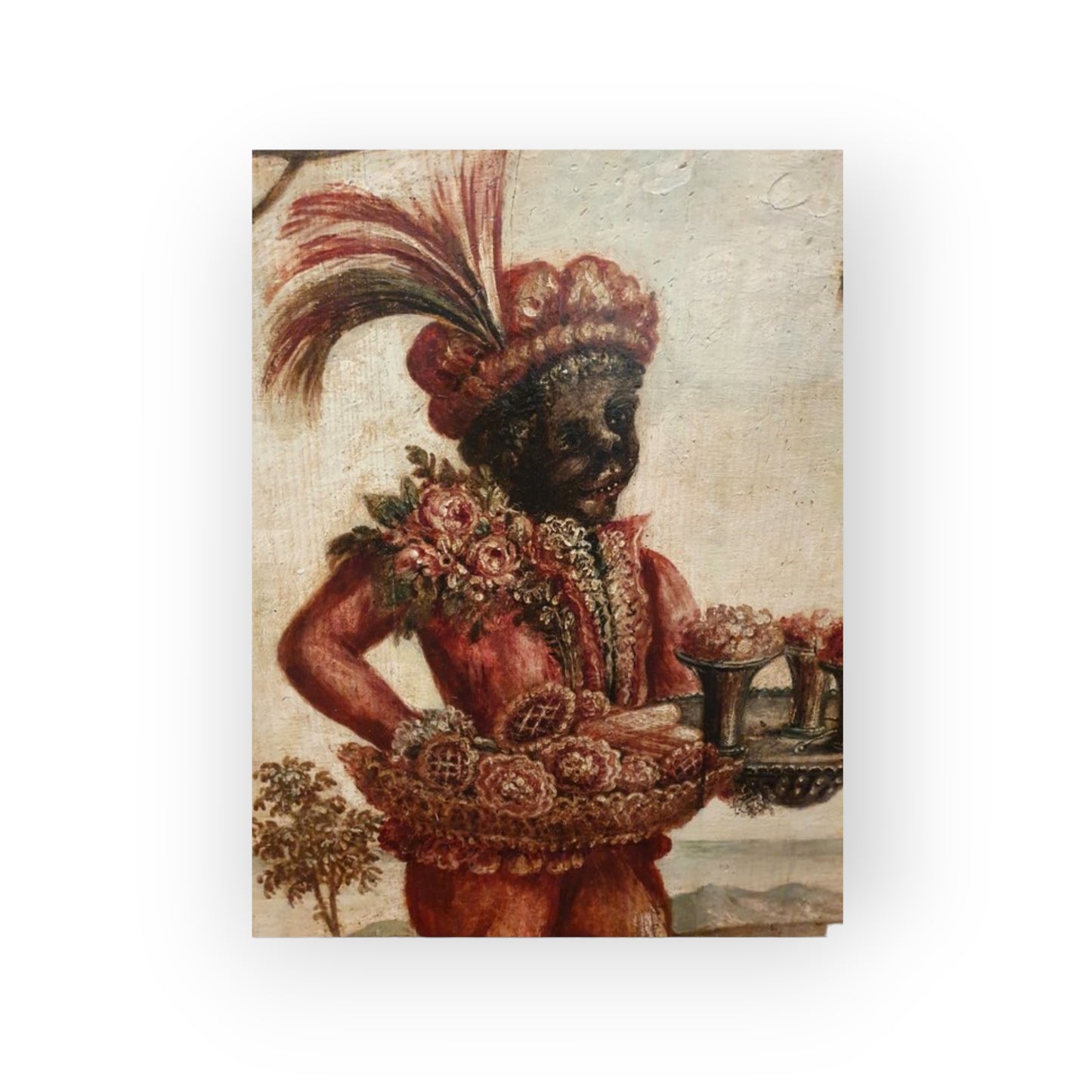 Very Large, French School, Late 17th Century Antique Painting – Figure in a Garden Landscape, Oil on Panel