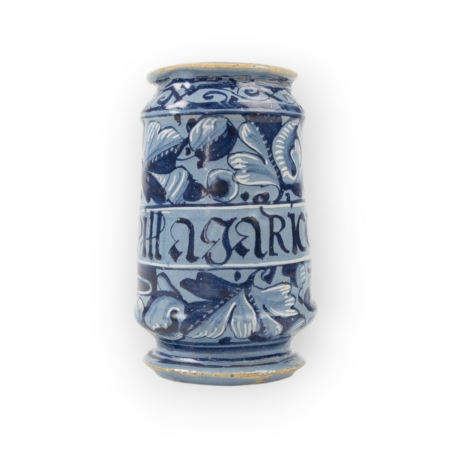 Late 17th‑Century Antique Faience Albarello Apothecary Jar – “PILL: ASARICOTROCSICA"”