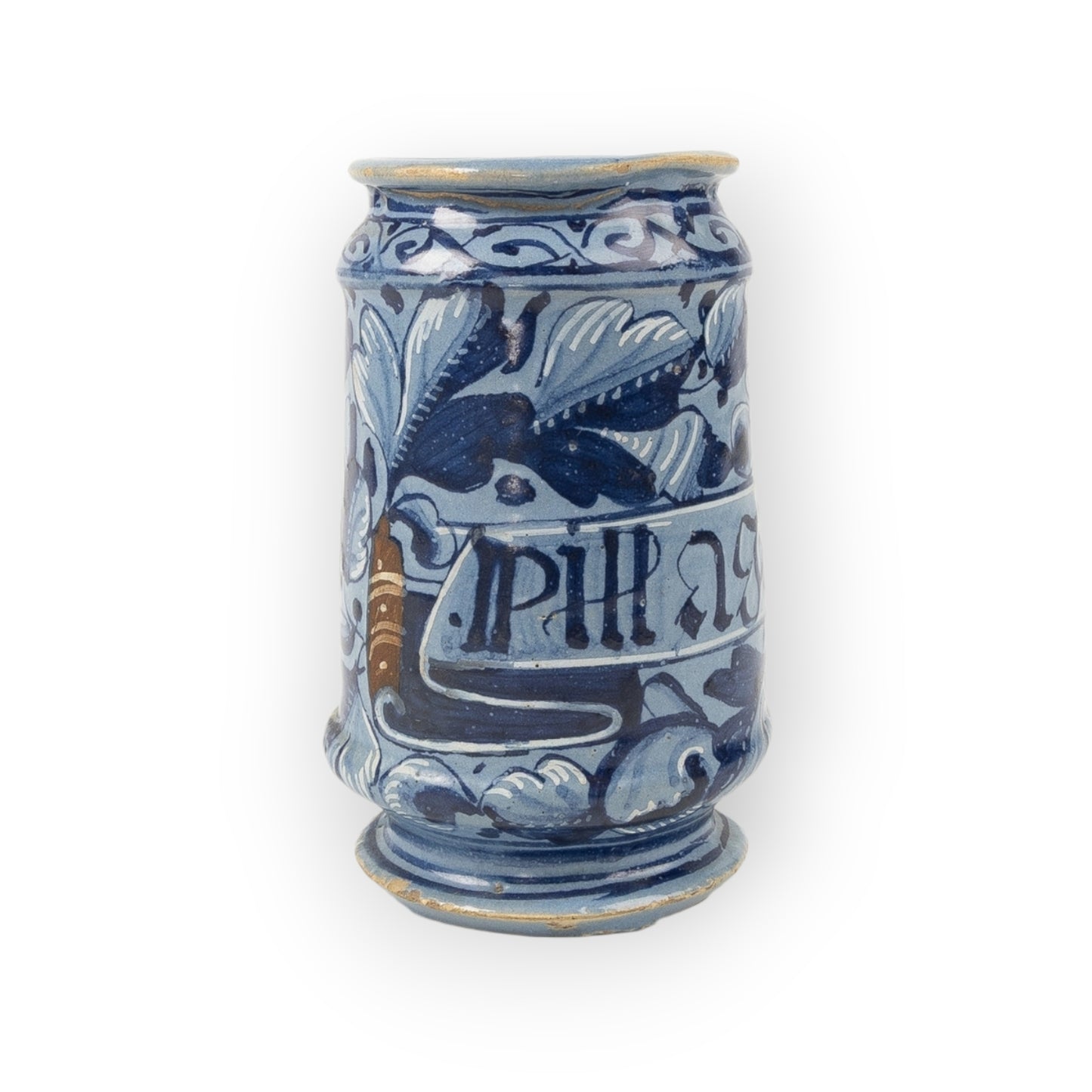 Late 17th‑Century Antique Faience Albarello Apothecary Jar – “PILL: ASARICOTROCSICA"”