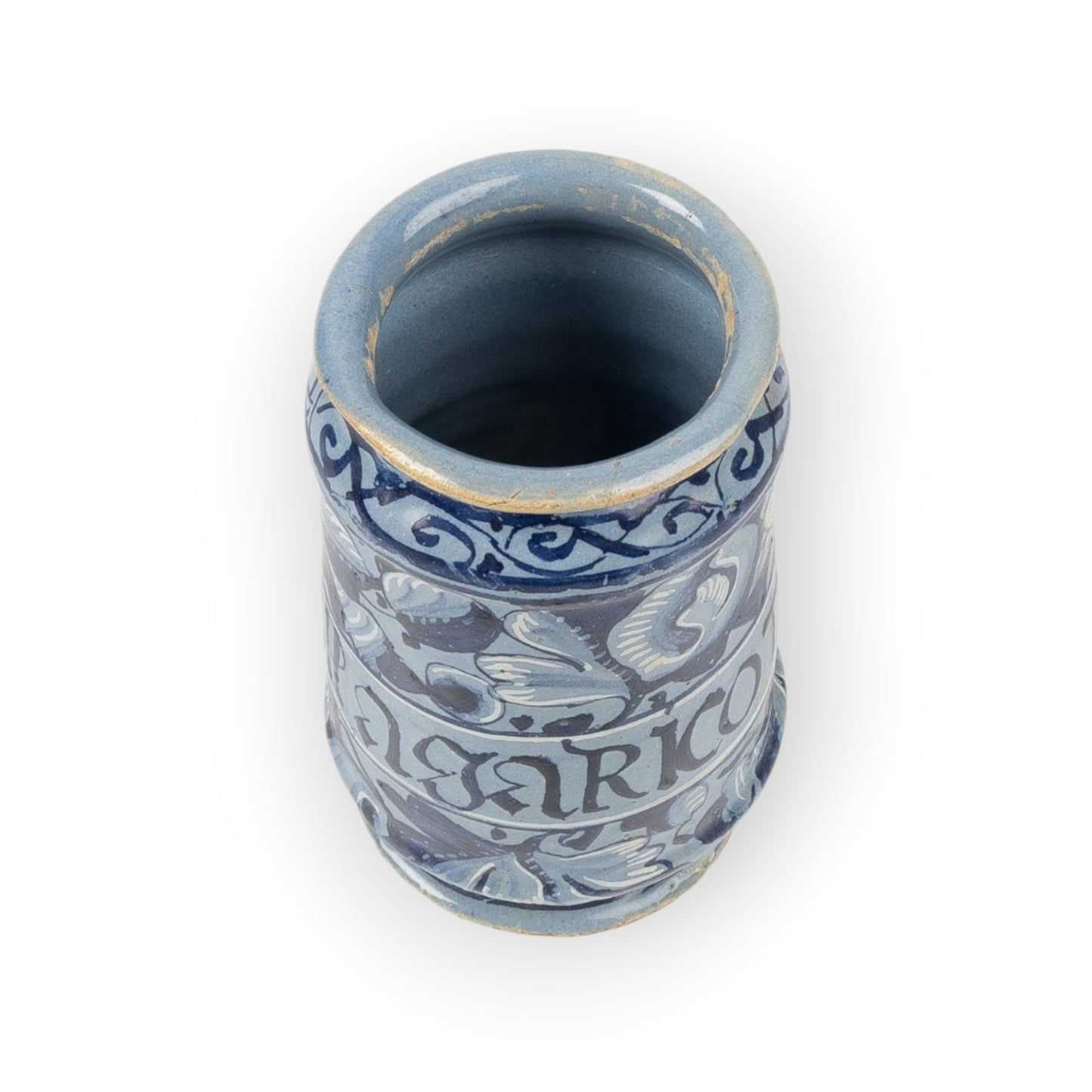 Late 17th‑Century Antique Faience Albarello Apothecary Jar – “PILL: ASARICOTROCSICA"”