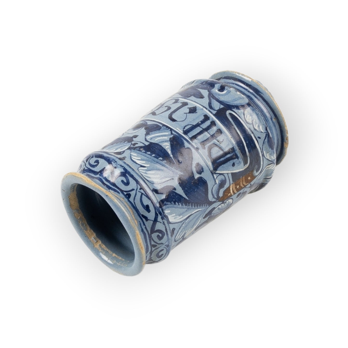 Late 17th‑Century Antique Faience Albarello Apothecary Jar – “PILL: ASARICOTROCSICA"”