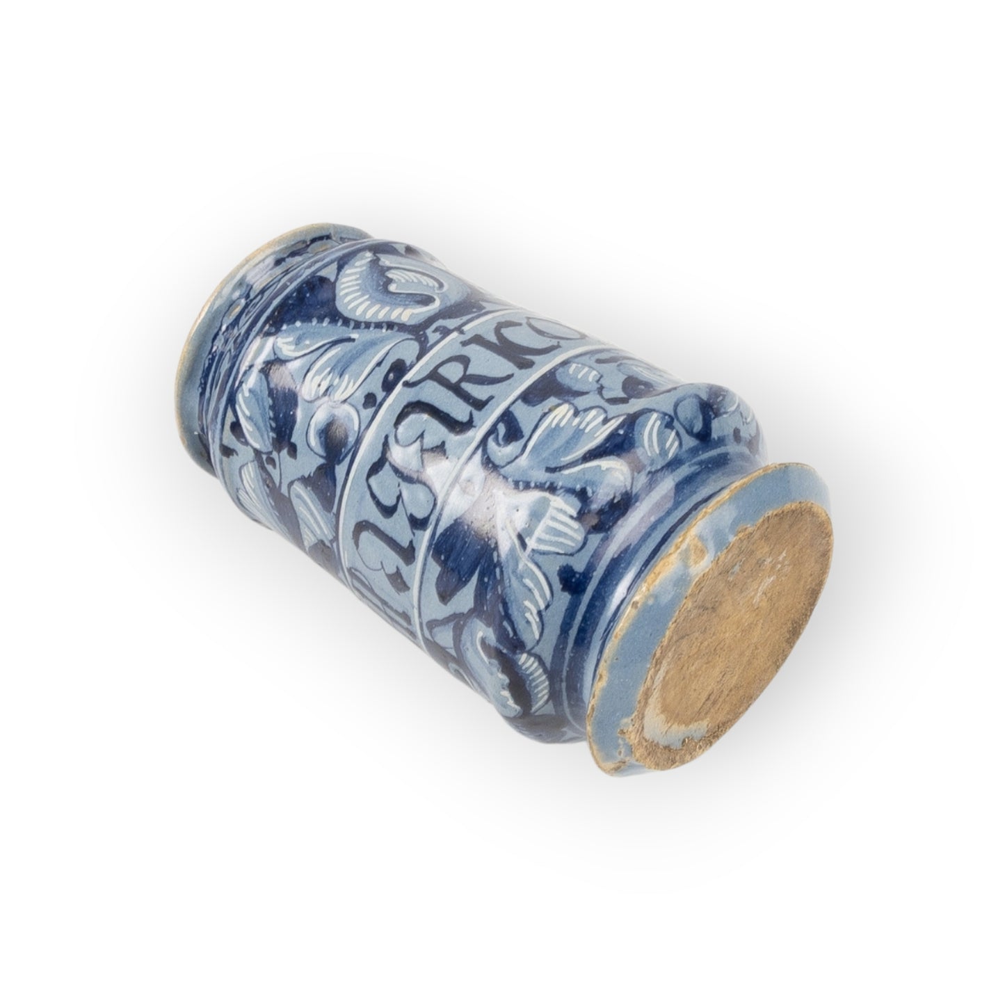 Late 17th‑Century Antique Faience Albarello Apothecary Jar – “PILL: ASARICOTROCSICA"”