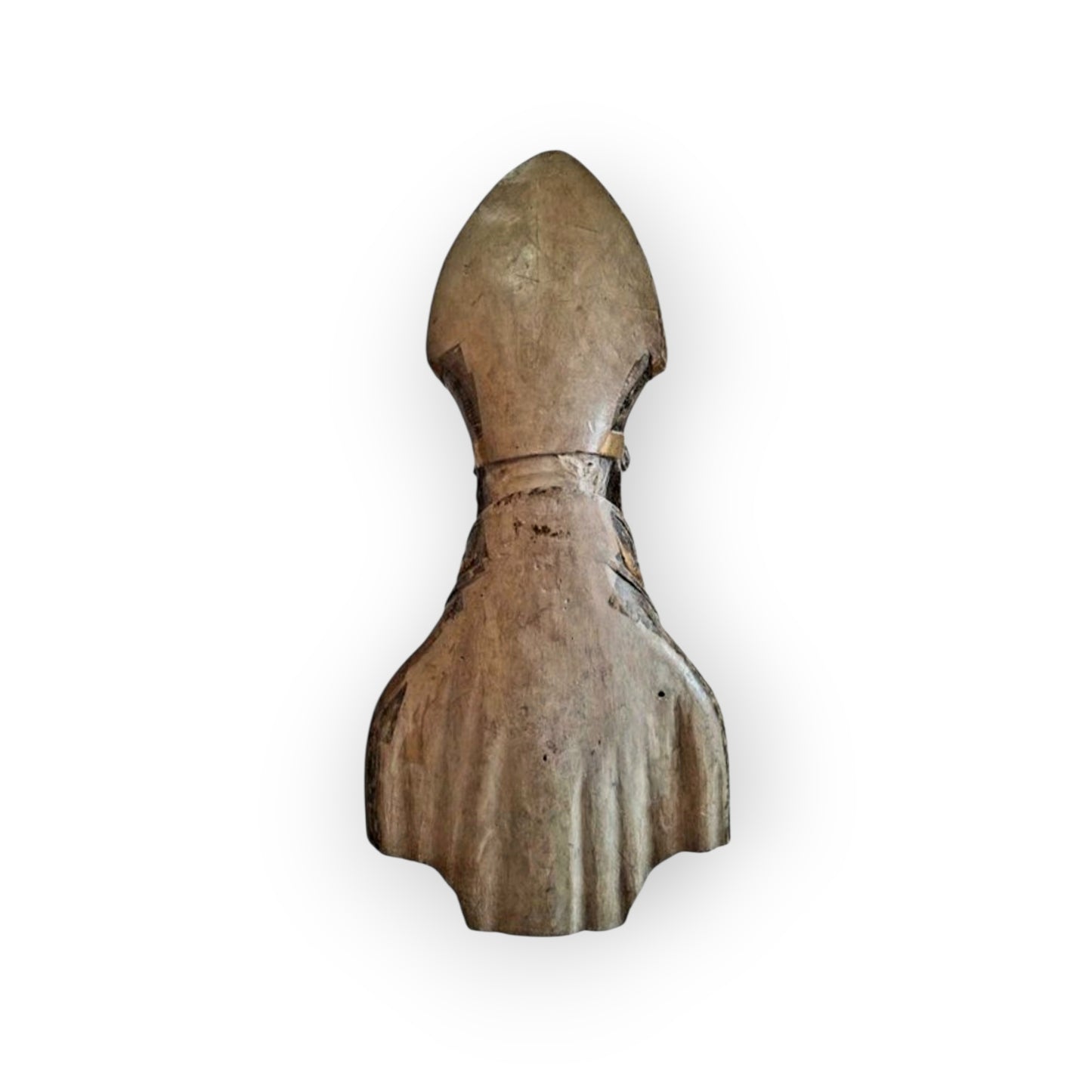 Large 17th‑Century Italian Antique Reliquary Bust of Saint Nicholas – Carved Wooden Sculpture with Silver & Gold Gilding