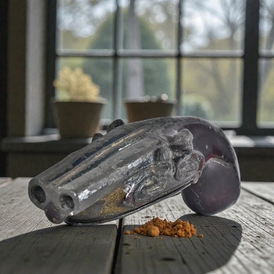 Late 18th Century George III Period English Antique Pewter Snuff in the Form of a Double-Barrelled Flintlock Pistol