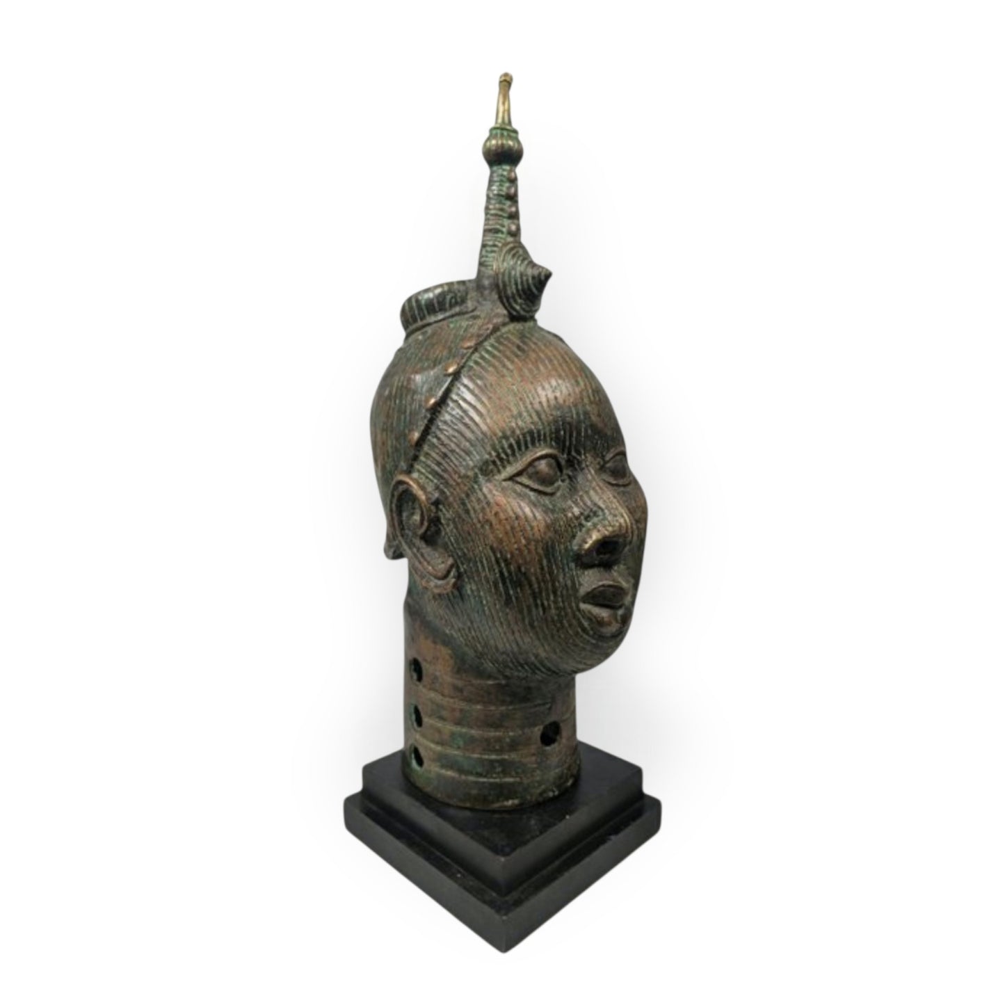 15th Century Style Antique Life-Size Bronze Head in the Ife Court Style, Nigeria, Africa