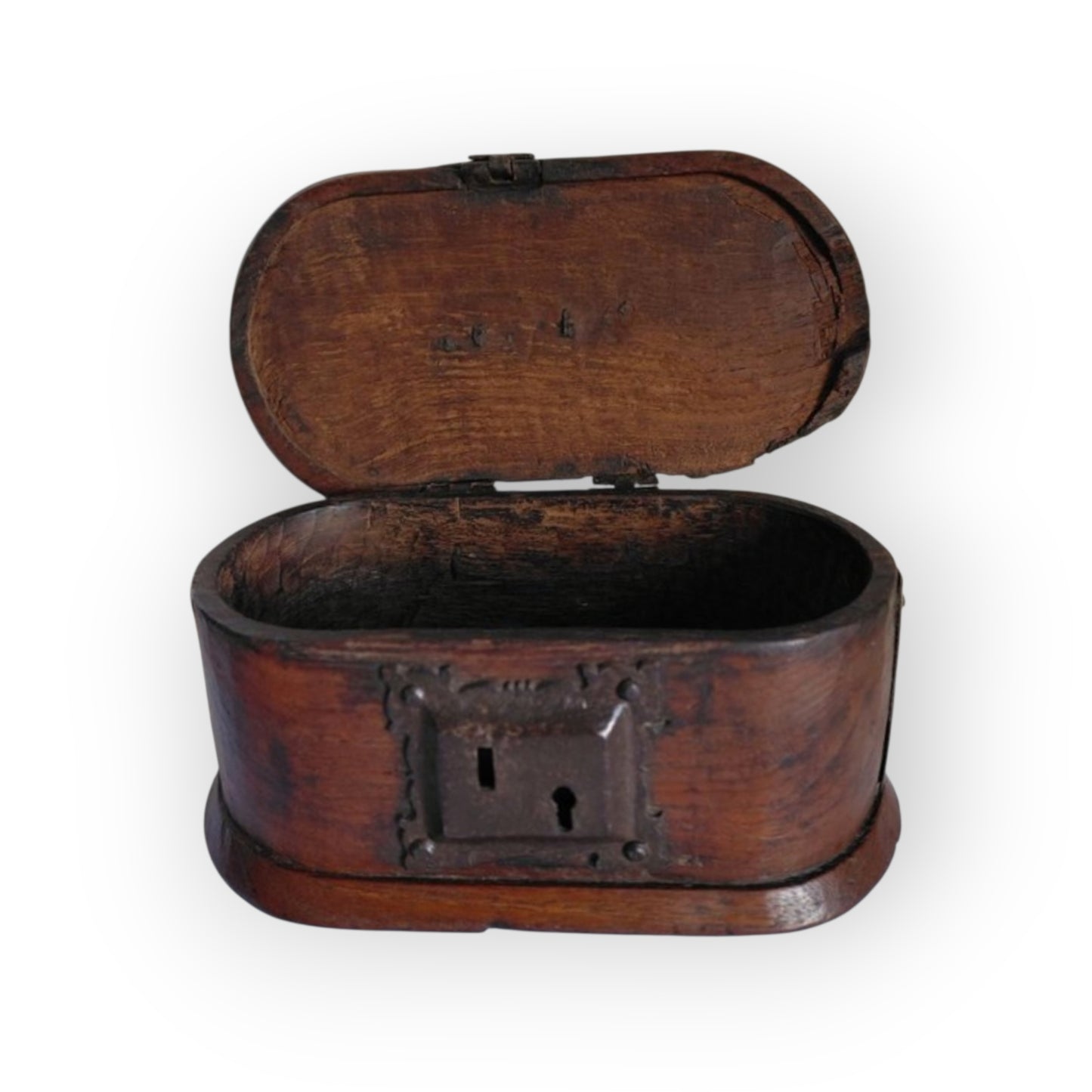 Early 17th‑Century Antique Bentwood Box with Original Iron Mounts & Carry Handle