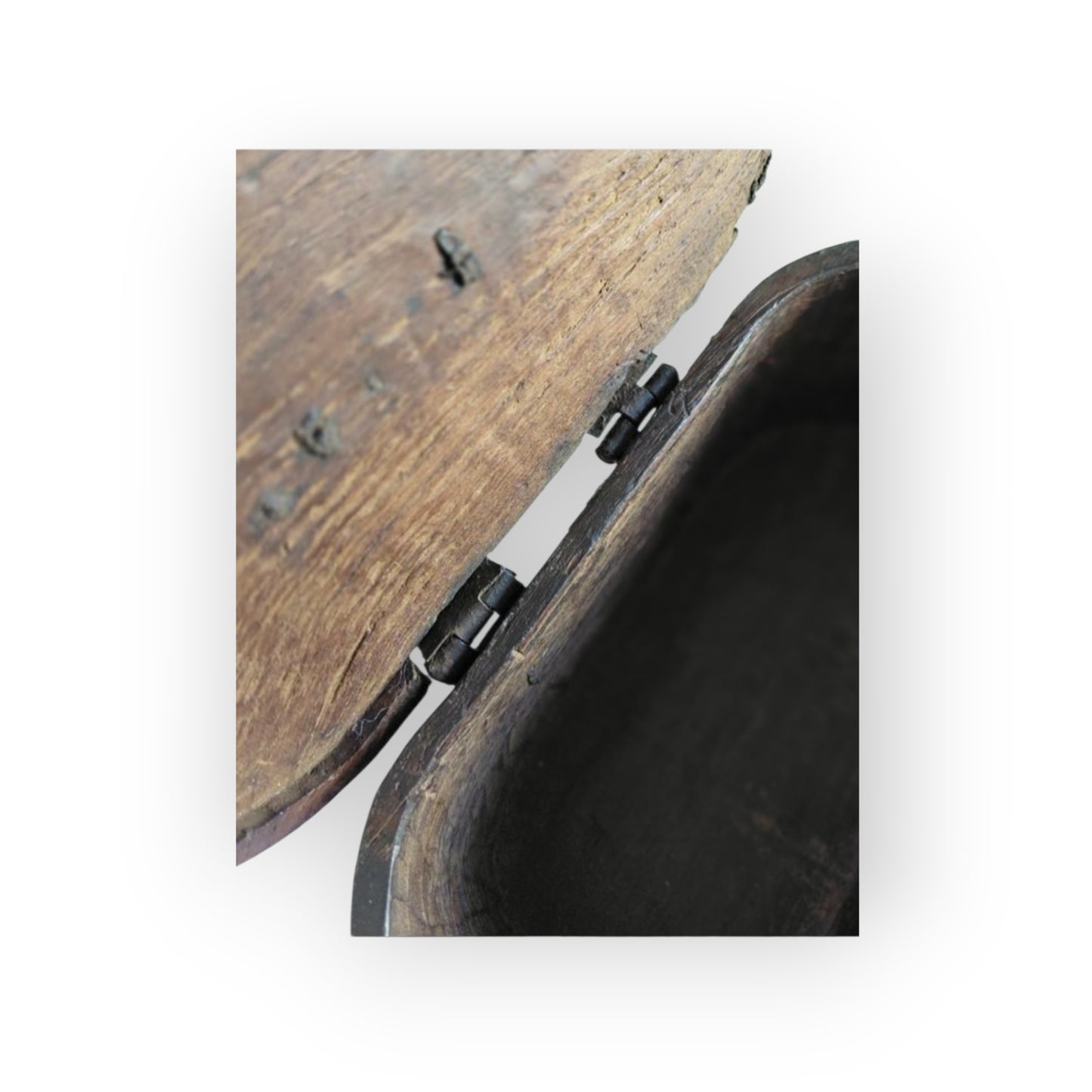 Early 17th‑Century Antique Bentwood Box with Original Iron Mounts & Carry Handle