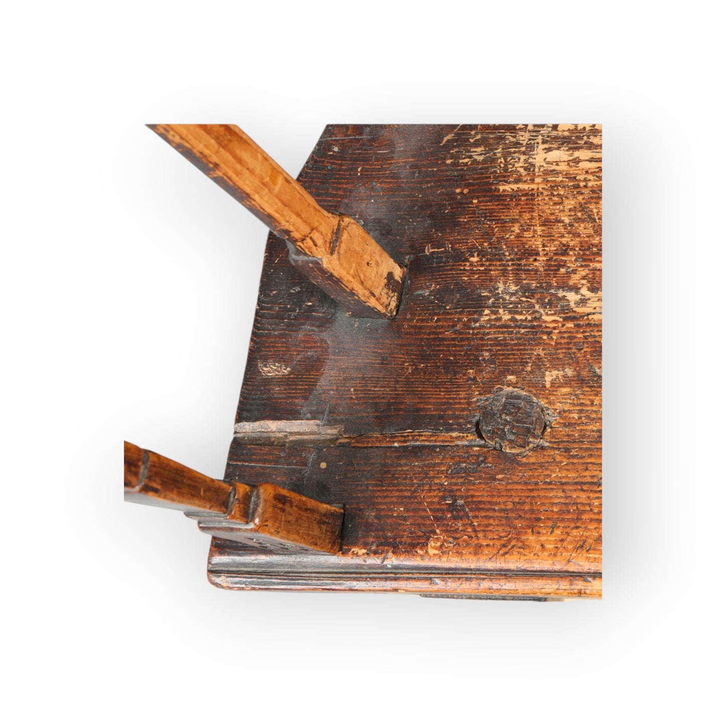 18th-Century Primitive Welsh Antique Yolk-Back Armchair Constructed from Ash & Elm