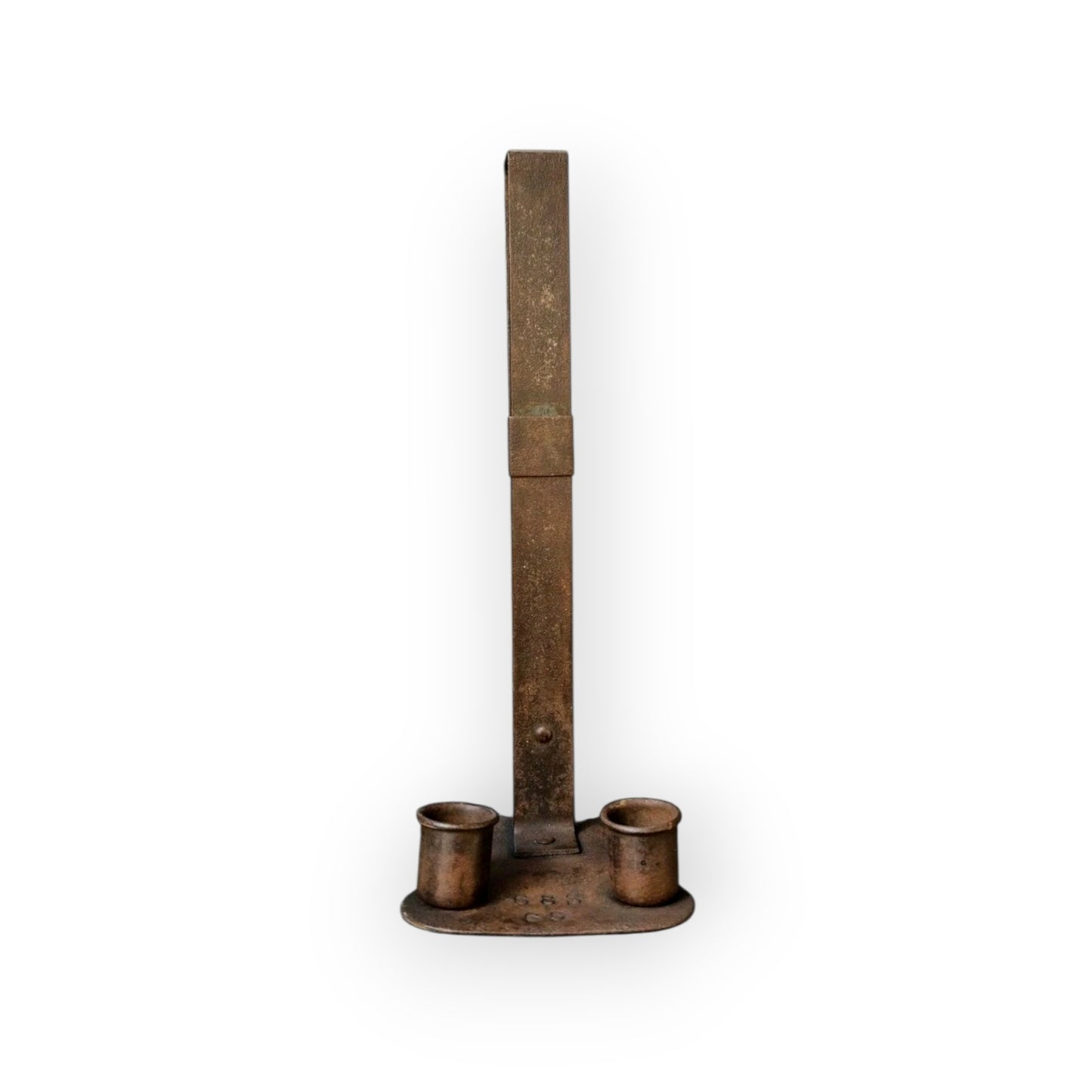 19th‑Century Antique‑Iron Cellar Candleholder