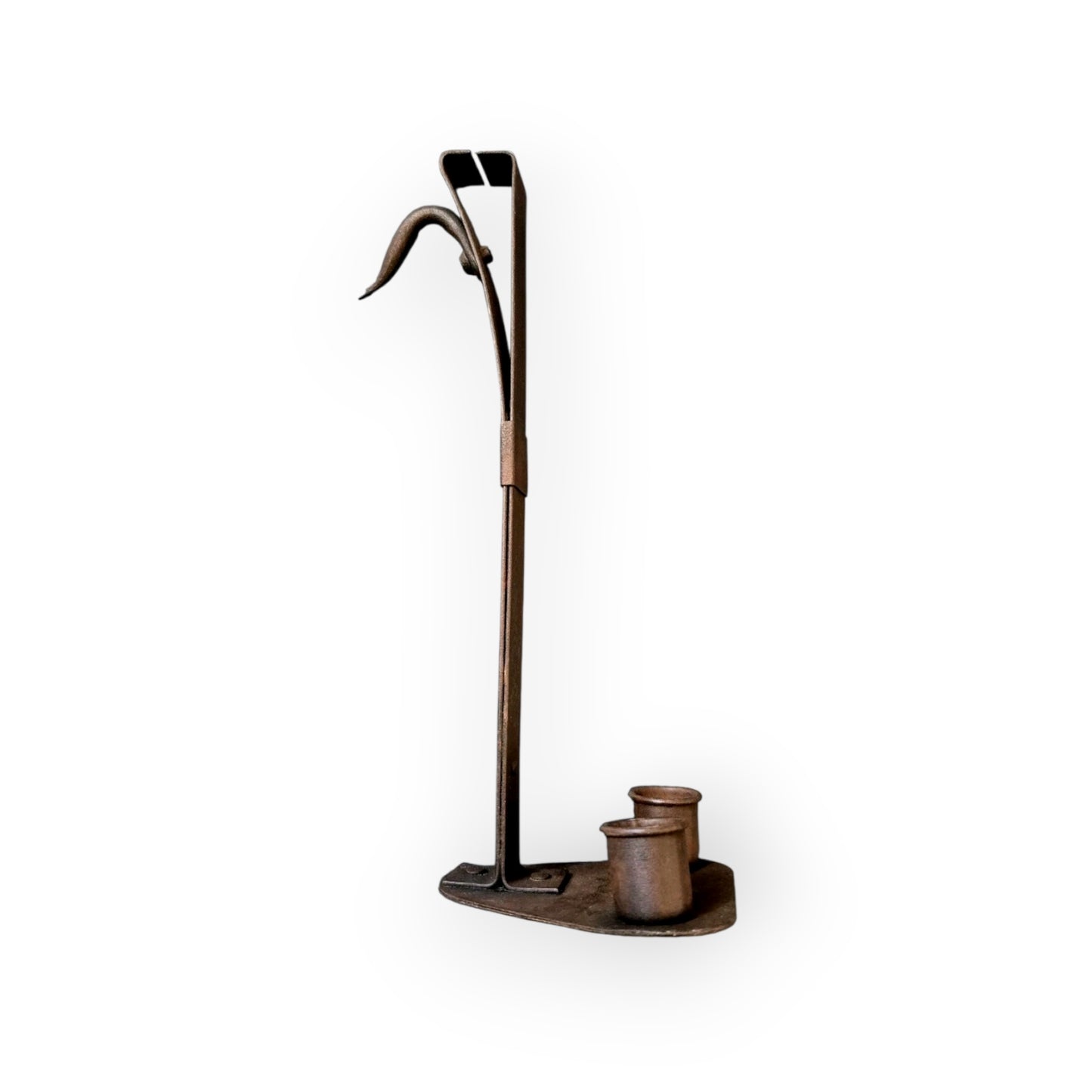 19th‑Century Antique‑Iron Cellar Candleholder