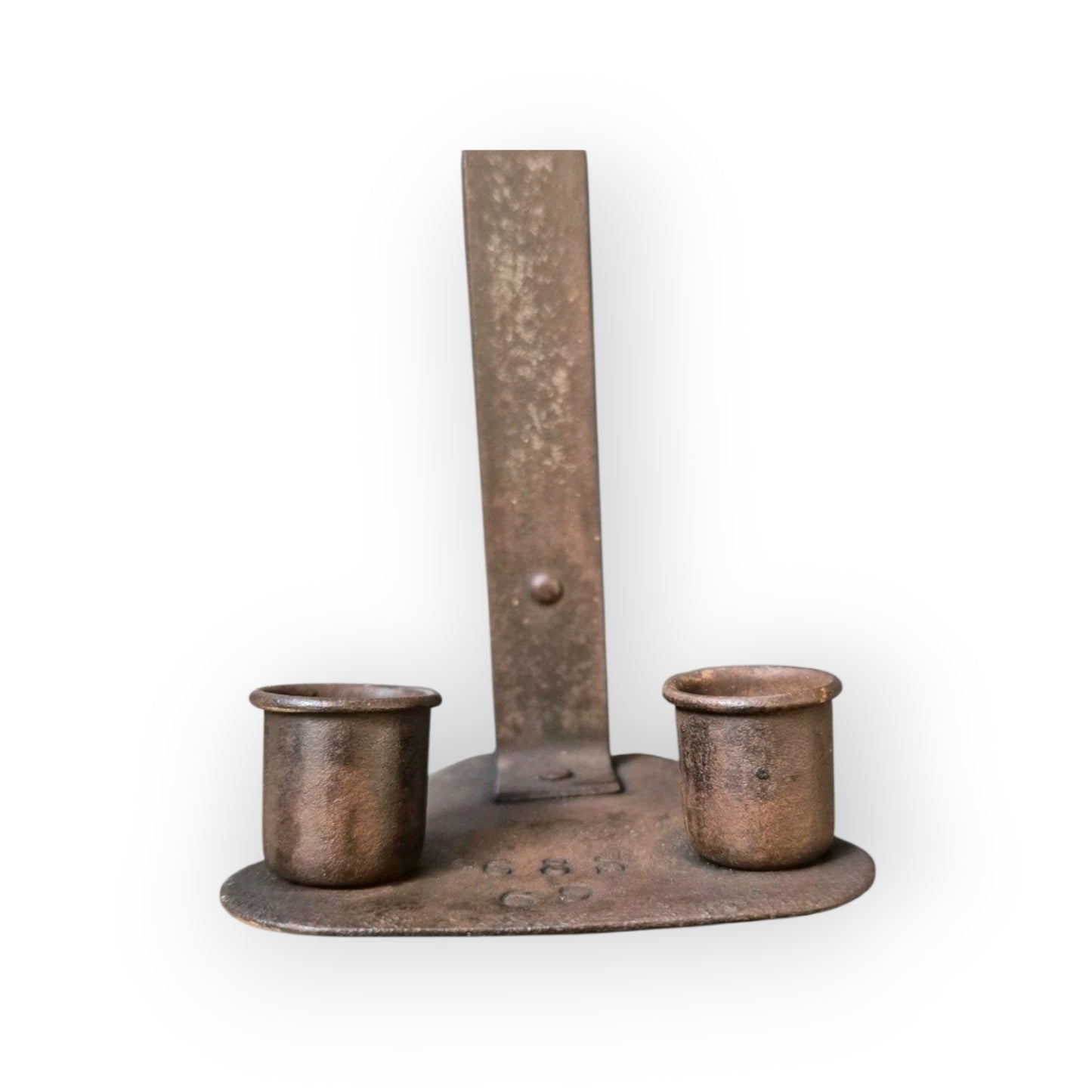 19th‑Century Antique‑Iron Cellar Candleholder