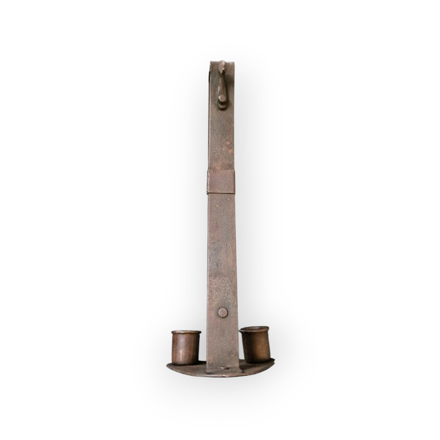 19th‑Century Antique‑Iron Cellar Candleholder
