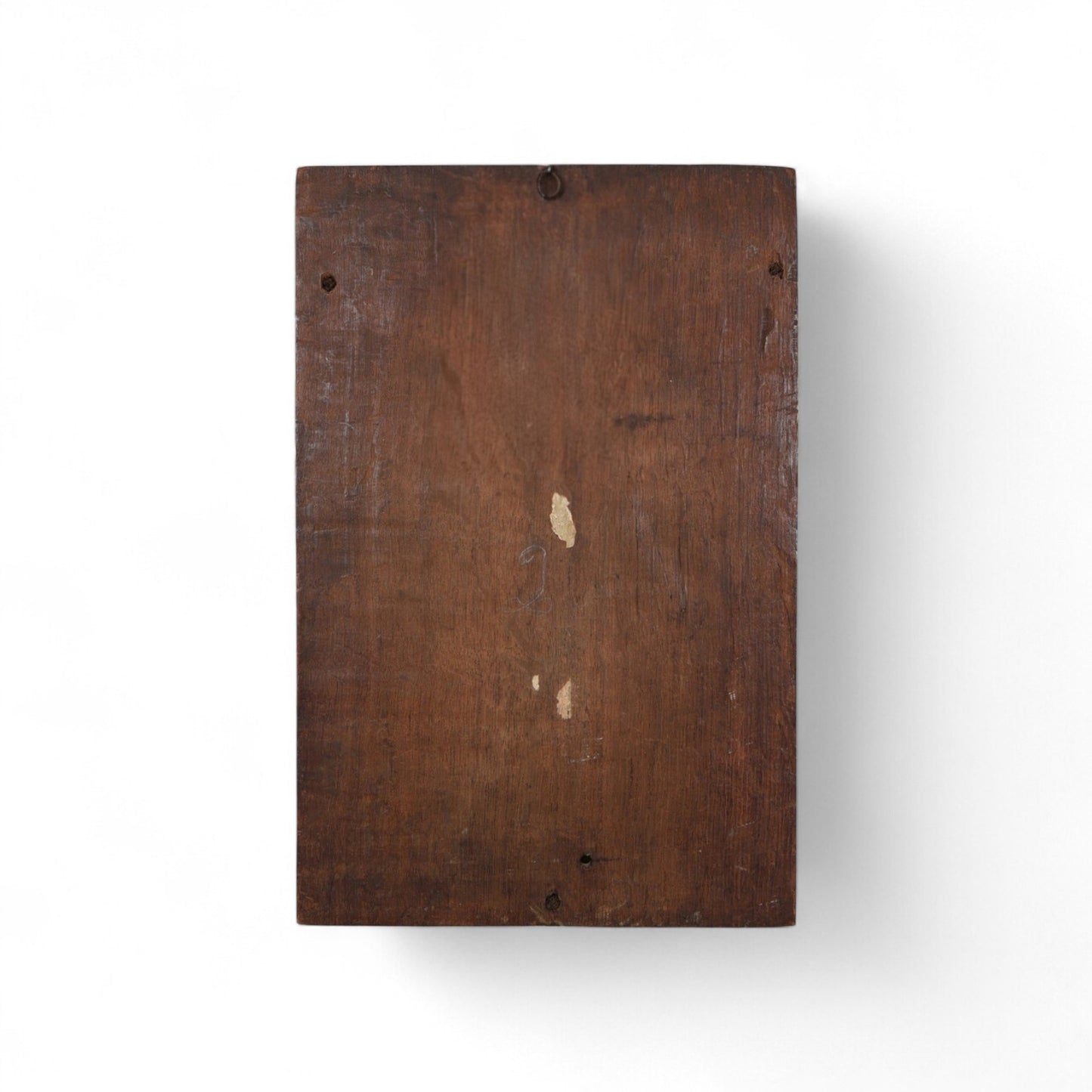 18th‑Century Carved Polychrome Panel Depicting Jesus Christ on the Cross Flanked by The Virgin Mary & Saint John the Evangelist