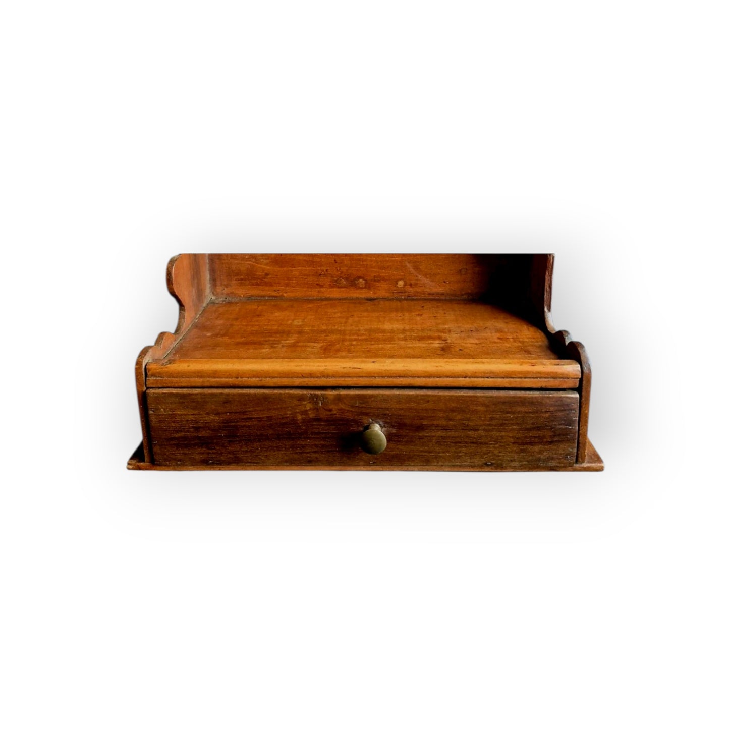 18thC-19thC English Antique Fruitwood Spoon Rack with Eight Pewter Spoons, circa 1780–1830