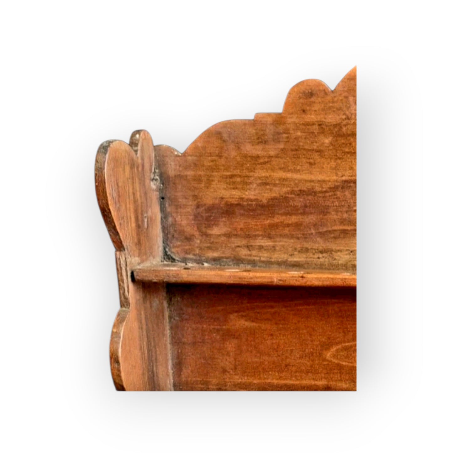 18thC-19thC English Antique Fruitwood Spoon Rack with Eight Pewter Spoons, circa 1780–1830