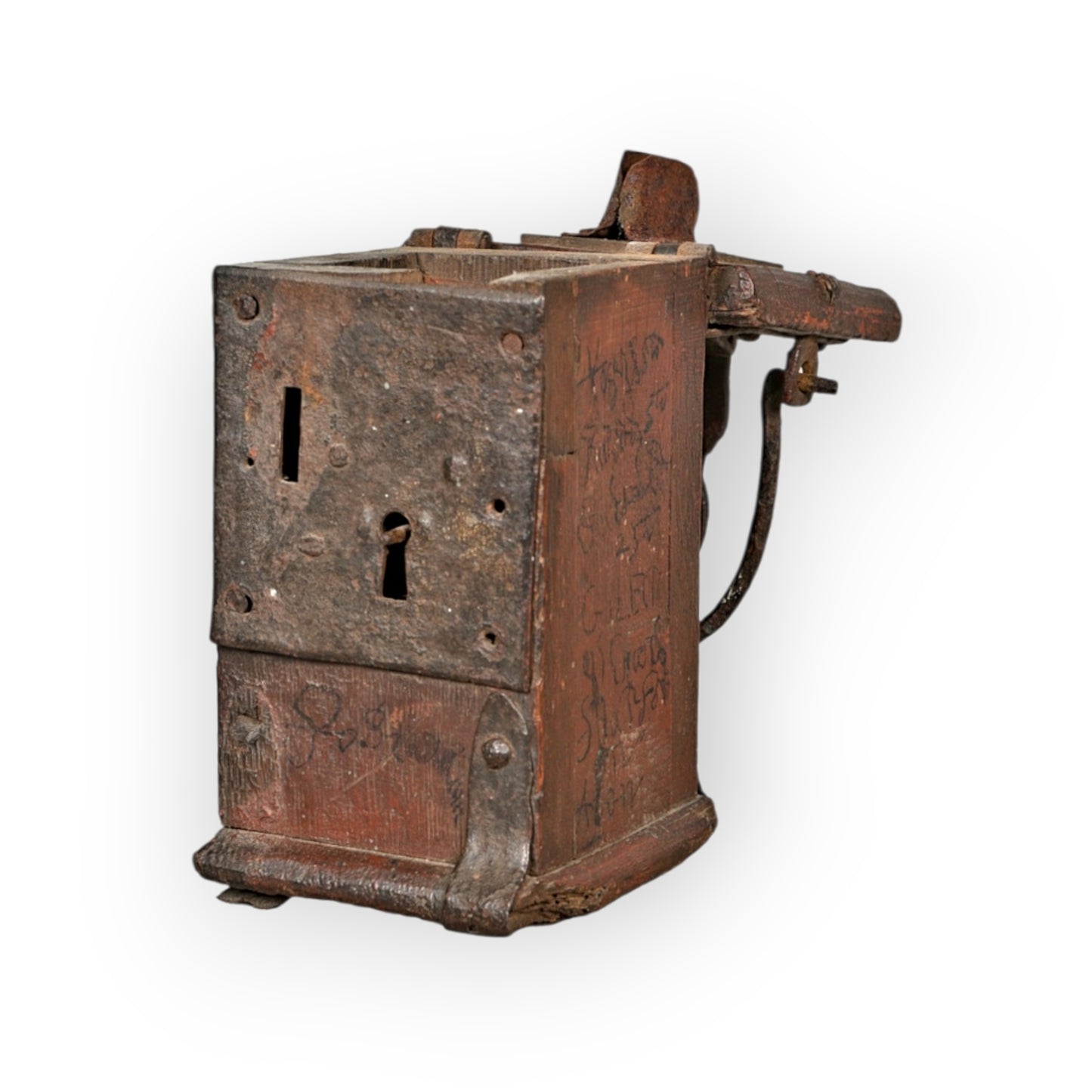 16th-Century Antique Alms Box with Period Graffiti and Provenance — circa 1550–1600
