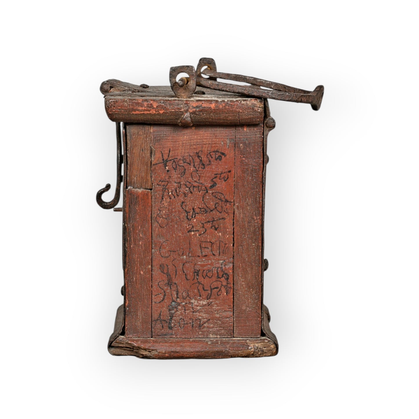 16th-Century Antique Alms Box with Period Graffiti and Provenance — circa 1550–1600