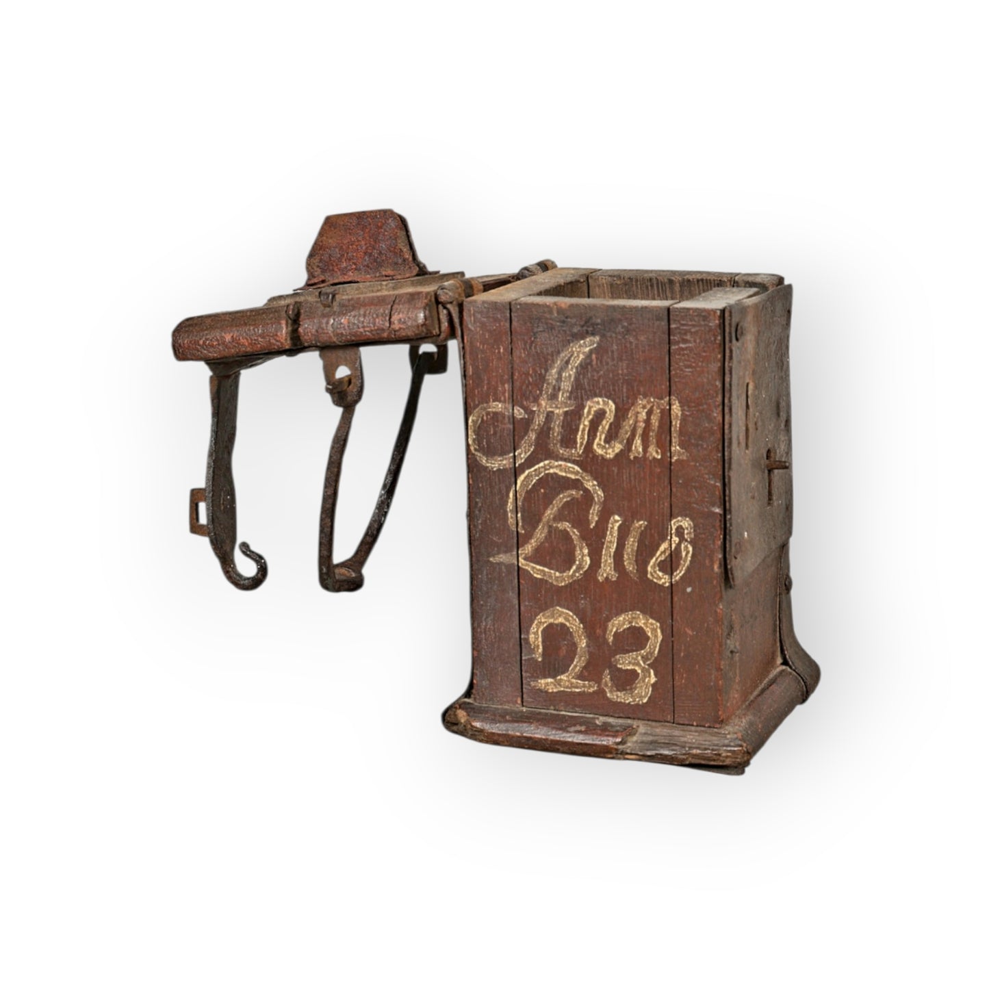 16th-Century Antique Alms Box with Period Graffiti and Provenance — circa 1550–1600