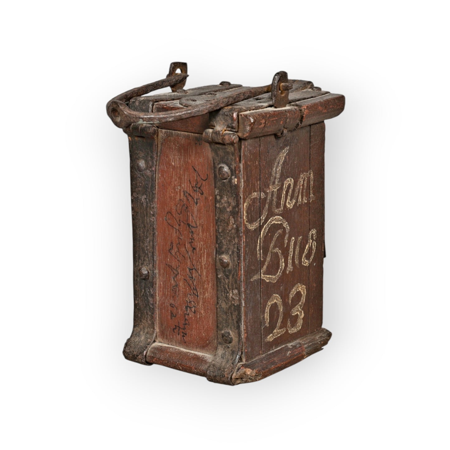 16th-Century Antique Alms Box with Period Graffiti and Provenance — circa 1550–1600